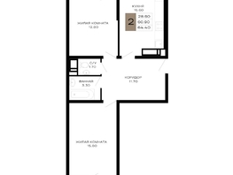 Продается 2-комнатная квартира ЖК Сердце, 64.4  м², 24150000 рублей