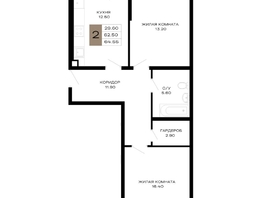 Продается 2-комнатная квартира ЖК Сердце, 64.55 м², 24206250 рублей