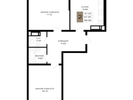 Продается 2-комнатная квартира ЖК Сердце, 69.85  м², 26193750 рублей