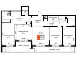 Продается 4-комнатная квартира ЖК Сегодня, литер 6, 127.5 м², 16957500 рублей