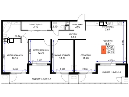 Продается 4-комнатная квартира ЖК Сегодня, литер 6, 114.75 м², 15261750 рублей
