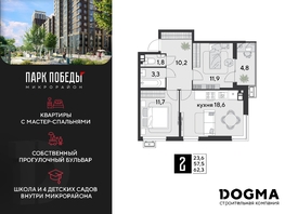 Продается 2-комнатная квартира ЖК Парк Победы 2, литера 8, 62.3 м², 8179990 рублей
