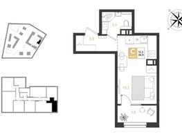Продается Студия ЖК REEDS (Ридз), литер 6, 26.5  м², 4891900 рублей