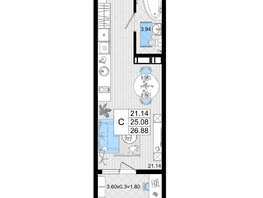 Продается Студия ЖК Резиденция морей, корпус В, 26.88  м², 7297920 рублей