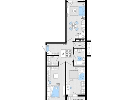 Продается 2-комнатная квартира ЖК Резиденция морей, корпус В, 75.13 м², 18200242 рублей