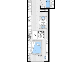 Продается Студия ЖК Резиденция морей, корпус В, 32.23  м², 7090600 рублей