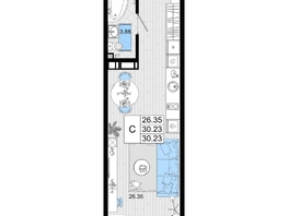 Продается Студия ЖК Резиденция морей, корпус В, 30.23  м², 8207445 рублей