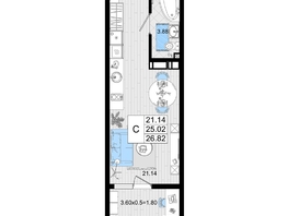 Продается Студия ЖК Резиденция морей, корпус В, 26.82  м², 8488530 рублей