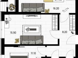Продается 2-комнатная квартира ЖК На Высоком берегу, 57.4 м², 15211000 рублей