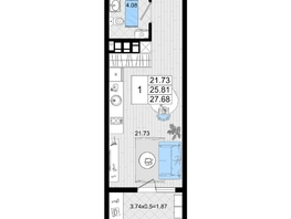 Продается Студия ЖК Резиденция морей, корпус В, 27.68  м², 7639680 рублей