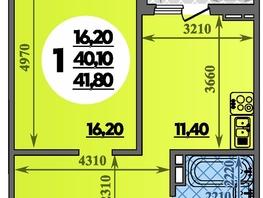 Продается 1-комнатная квартира ЖК Парк у дома, литера 7.1, 41.8 м², 7260659 рублей