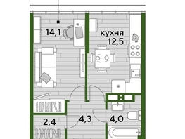 Продается 1-комнатная квартира ЖК DOGMA PARK (Догма парк), литера 9, 37.3  м², 7090730 рублей