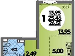 Продается Студия ЖК Город у моря, литера 23, 26.51  м², 6110999 рублей