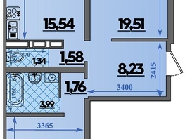 Продается 2-комнатная квартира ЖК Город у моря, литера 23, 66.72  м², 9591999 рублей