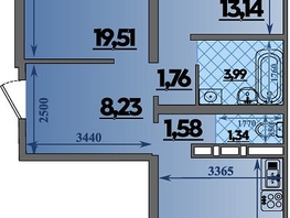 Продается 2-комнатная квартира ЖК Город у моря, литера 23, 66.72 м², 9935000 рублей