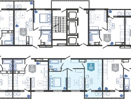 Продается 2-комнатная квартира ЖК Облака-3, дом 1, 49.9  м², 9478006 рублей
