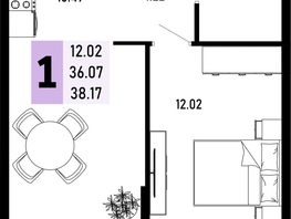 Продается 1-комнатная квартира ЖК Усадьба Гостагаевская, корпус 4, 40.03 м², 8406300 рублей