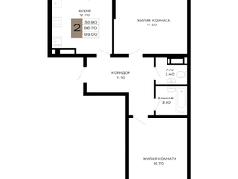 Продается 2-комнатная квартира ЖК Сердце, 69 м², 24495000 рублей