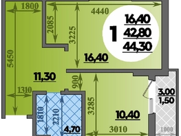 Продается 1-комнатная квартира ЖК Парк у дома, литера 7.2, 44.3 м², 7570000 рублей