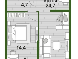 Продается 1-комнатная квартира ЖК DOGMA PARK (Догма парк), литера 3, 47.5 м², 7752000 рублей