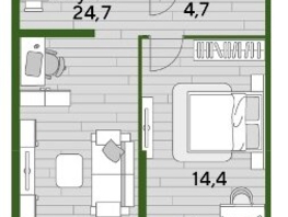 Продается 1-комнатная квартира ЖК DOGMA PARK (Догма парк), литера 11, 47.9 м², 7893920 рублей