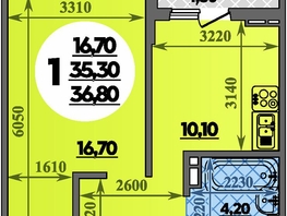 Продается 1-комнатная квартира ЖК Парк у дома, литера 7.1, 36.8 м², 6612959 рублей