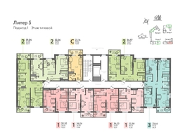 Продается 2-комнатная квартира ЖК Теплые края, литер 5, 54.57  м², 6548400 рублей