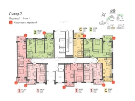 Продается 1-комнатная квартира ЖК Теплые края, литер 7, 38.06  м², 6679530 рублей