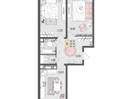 Продается 2-комнатная квартира ЖК Лучший, литер 5, 67.1  м², 8052000 рублей
