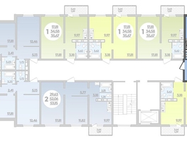Продается 2-комнатная квартира ЖК Романовский, литера 1, 64.29  м², 6197556 рублей