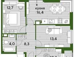 Продается 3-комнатная квартира ЖК DOGMA PARK (Догма парк), литера 2, 68.7  м², 9638610 рублей