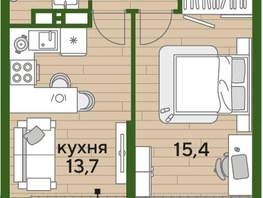 Продается 1-комнатная квартира ЖК DOGMA PARK (Догма парк), литера 3, 38.9  м², 7025340 рублей