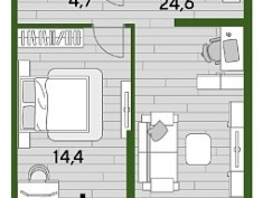 Продается 1-комнатная квартира ЖК DOGMA PARK (Догма парк), литера 9, 47.7  м², 7822801 рублей