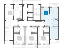 Продается 2-комнатная квартира ЖК Облака-2, блок секция 4-8, 50.5  м², 9351950 рублей