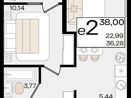 Продается 2-комнатная квартира ЖК Патрики, литер 1.1, 38  м&sup2;, 10032000 рублей
