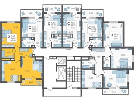 Продается 2-комнатная квартира ЖК Горный квартал, литера 4, 60.4  м², 17244200 рублей