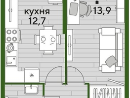 Продается 1-комнатная квартира ЖК DOGMA PARK (Догма парк), литера 2, 37.3  м², 6479010 рублей
