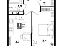 Продается 1-комнатная квартира ЖК DOGMA PARK (Догма парк), литера 17, 38.7  м², 7082101 рублей