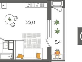 Продается Студия ЖК Рекорд 2, литера 1, 32.1 м², 7594860 рублей