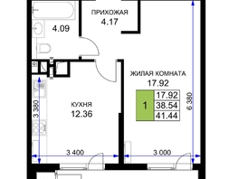 Продается 1-комнатная квартира ЖК Сегодня, литер 5, 42.75 м², 5386500 рублей