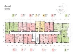 Продается 2-комнатная квартира ЖК Клубный квартал «Друзья», лит 5, 61.1  м², 9409400 рублей