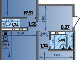 Продается 2-комнатная квартира ЖК Восточный, литера 47, 67.48  м², 8772400 рублей