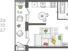 Продается Студия ЖК Рекорд 2, литера 3, 32.6  м², 8241280 рублей