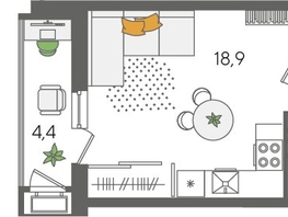 Продается Студия ЖК Рекорд 2, литера 4, 30.4  м², 7335520 рублей