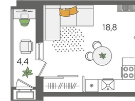 Продается Студия ЖК Рекорд 2, литера 4, 30.2  м², 7326520 рублей
