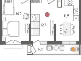 Продается 2-комнатная квартира ЖК Рекорд 2, литера 5, 58.6  м&sup2;, 12804100 рублей