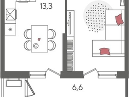 Продается 1-комнатная квартира ЖК Рекорд 2, литера 5, 44.6  м², 10173260 рублей