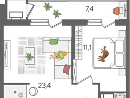 Продается 1-комнатная квартира ЖК Рекорд 2, литера 5, 51.7  м², 10789790 рублей