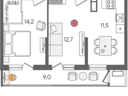Продается 2-комнатная квартира ЖК Рекорд 2, литера 5, 61.6  м&sup2;, 13767600 рублей