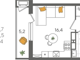 Продается Студия ЖК Рекорд 2, литера 5, 29.7  м², 6795360 рублей